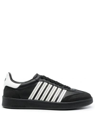 Shop Dsquared2 Boxer Low-top Sneakers In Nero+bianco