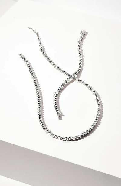 Shop Monica Vinader Diamond Essential Tennis Bracelet In Sterling Silver