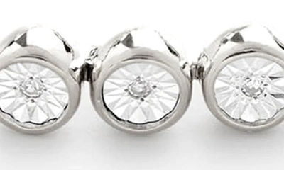 Shop Monica Vinader Diamond Essential Tennis Bracelet In Sterling Silver