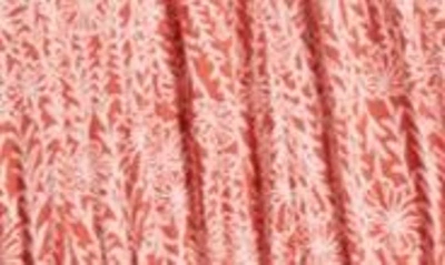 Shop Caslon Puff Sleeve Shirred Waist Dress In Rust Spice- Pink Bri Floral