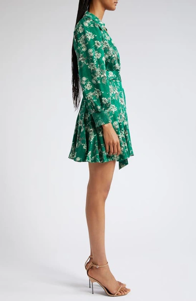 Shop Alice And Olivia Alisa Floral Print Long Sleeve Wrap Dress In Central Park