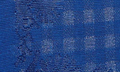 Shop Misook Floral Burnout Knit Jacket In Lyons Blue