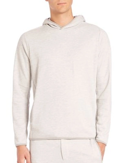 Theory Stasius Axis Terry Cotton Hoodie In Light Heather
