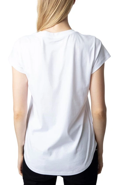 Shop Zadig & Voltaire Woop Mon Amour Cotton Graphic T-shirt In Blanc