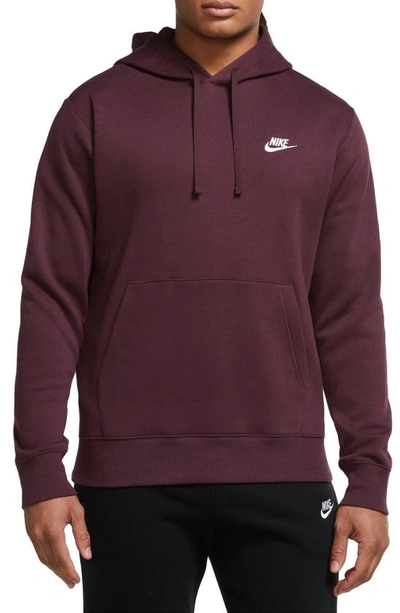 Shop Nike Sportswear Club Hoodie In Night Maroon/ White