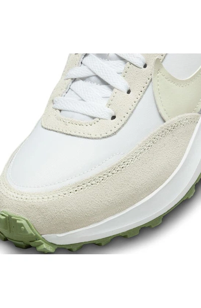 Shop Nike Waffle Debut Sneaker In White/ Sea Glass-oil Green
