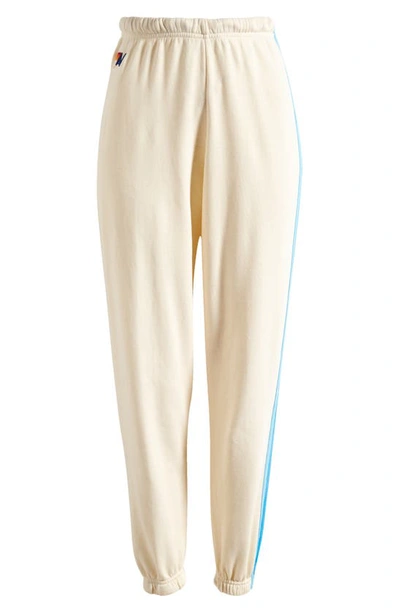 Shop Aviator Nation Stripe Sweatpants In Vintage White/ Blue