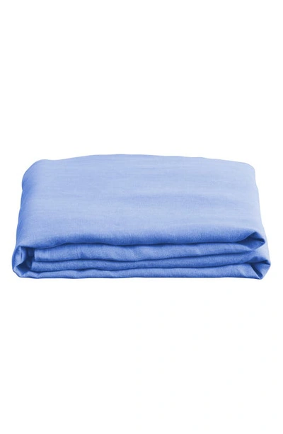 Shop Bed Threads Linen Flat Sheet In Blue Tones