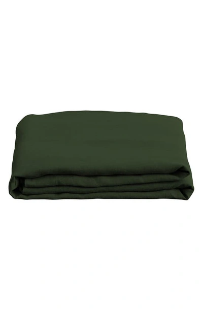 Shop Bed Threads Linen Flat Sheet In Olive