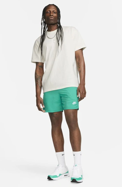 Shop Nike Woven Lined Flow Shorts In Clear Jade/ White