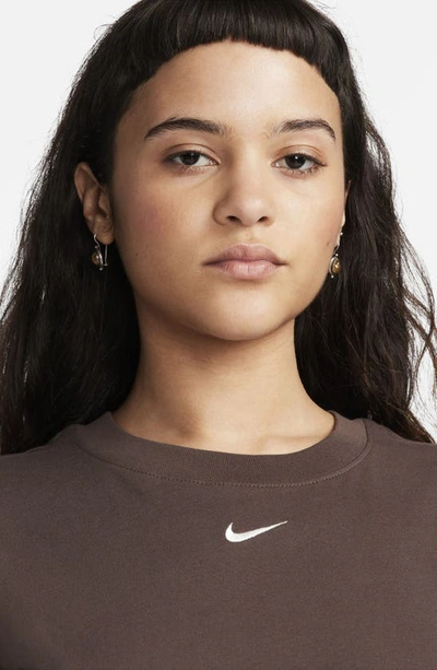 Nike Women's  Sportswear Chill Knit Oversized T-shirt Dress In Baroque Brown/ Sail