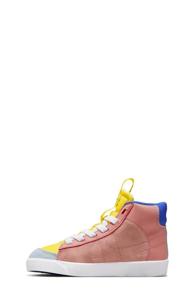 Shop Nike Kids' Blazer Mid '77 Se Sneaker In Blue Bliss/ Stardust/ Yellow
