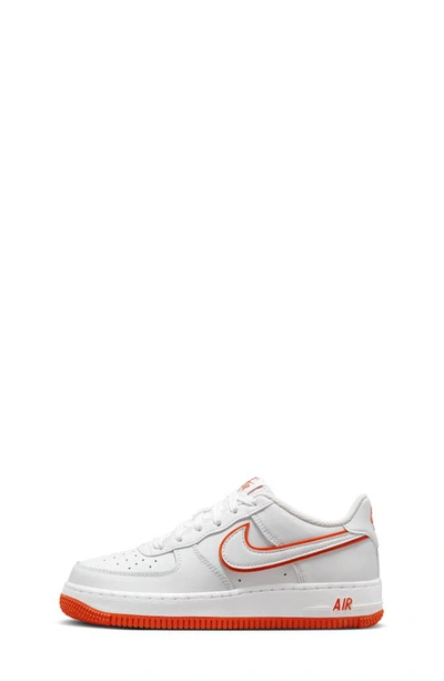Shop Nike Kids' Air Force 1 Sneaker In White/ Picante Red/ White