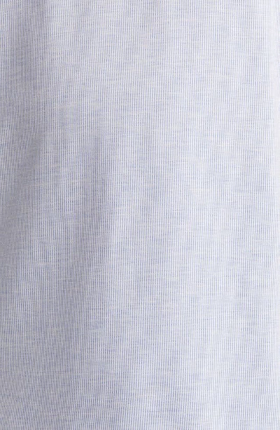 Shop Lorenzo Uomo Trim Fit Band Collar Short Sleeve Stretch Cotton Polo In Light Blue