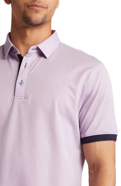 Shop Lorenzo Uomo Solid Piqué Polo In Lavender