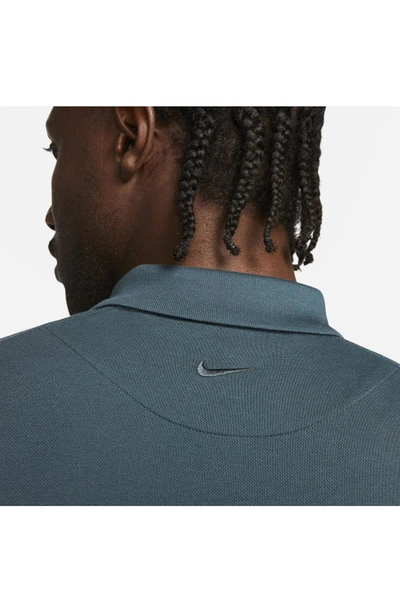 Shop Nike Dri-fit Rafa Slim Fit Polo In Deep Jungle/ Fireberry