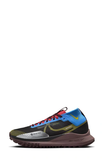 Shop Nike React Pegasus Trail 4 Gore-tex® Waterproof Running Shoe In Black/ Blue/ Red/ Vivid Sulfur