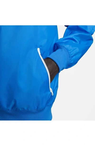 Shop Nike Sportswear Windrunner Jacket In Photo Blue/ White/ Photo Blue