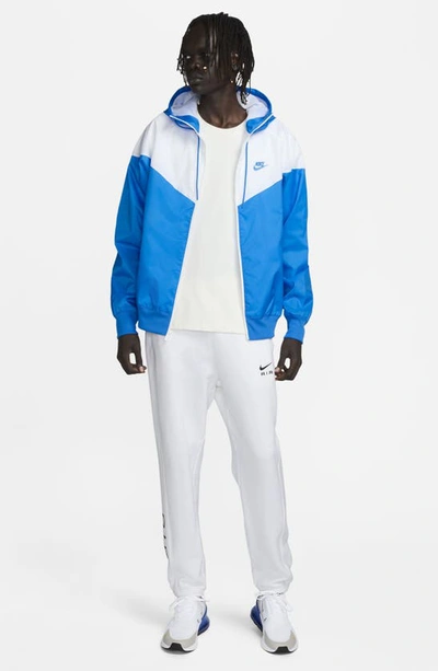 Shop Nike Sportswear Windrunner Jacket In Photo Blue/ White/ Photo Blue
