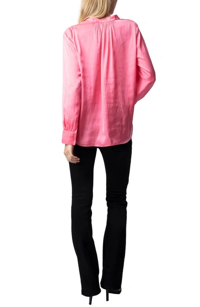 Shop Zadig & Voltaire Tink Satin Blouse In Rubber