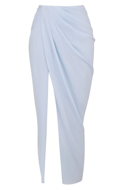 House Of Cb Gathered Side Vent Maxi Skirt In Soft Blue Lighter
