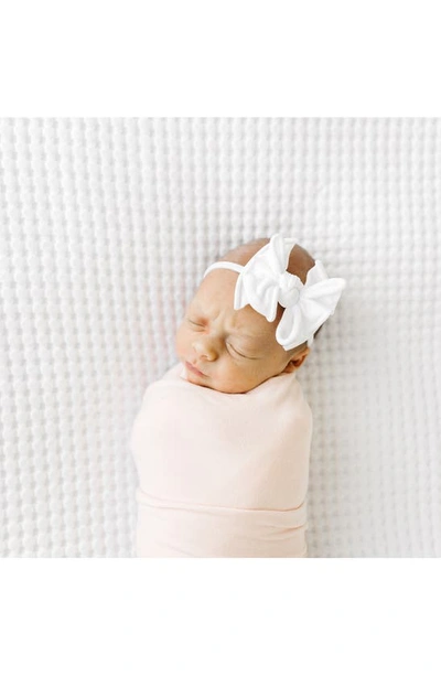 Baby Bling 3-pack Baby Fab Skinny Bow Headbands In Rose Quartz/ White/ Ivory