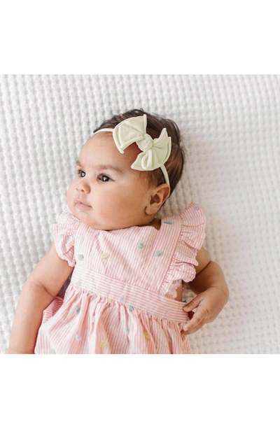 Shop Baby Bling 3-pack Baby Fab Skinny Bow Headbands In Rose Quartz/ White/ Ivory