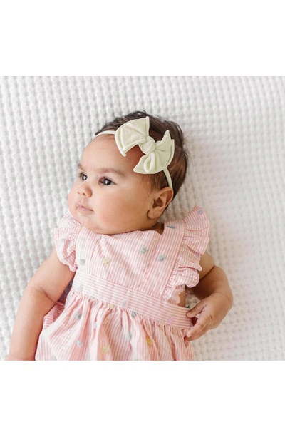 Baby Bling 3-pack Baby Fab Skinny Bow Headbands In Rose Quartz/ White/ Ivory