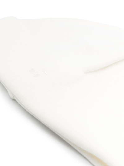 Shop Bonpoint Logo-embroidered Cotton Beanie In White