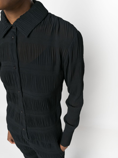 Shop Henrik Vibskov Plissé-effect Shirt In Black