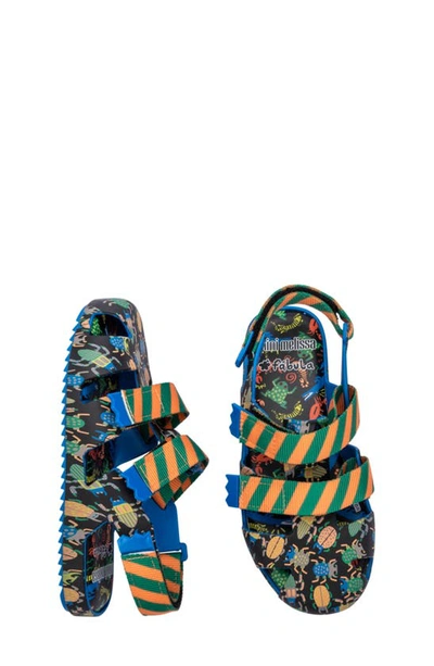 Shop Melissa Kids' Mini Fabula Sandal In Blue/ Green