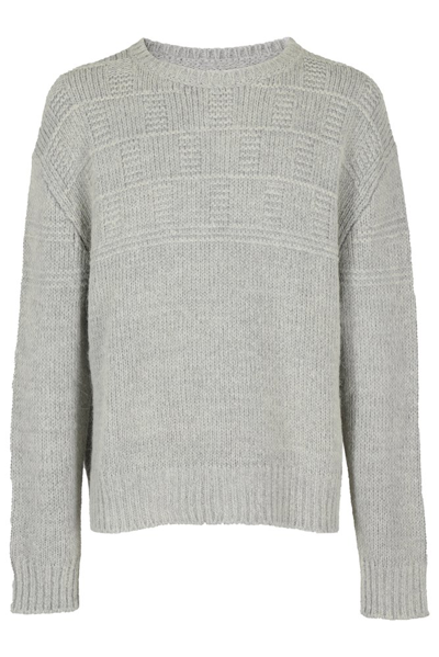 Shop Mm6 Maison Margiela Crewneck Knitted Sweater In Grey