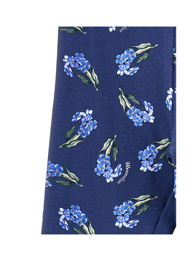 Monnalisa Floral Jersey Leggings In Navy Blue