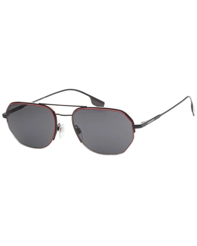 Shop Burberry Men's Be3140 57mm Sunglasses In Black