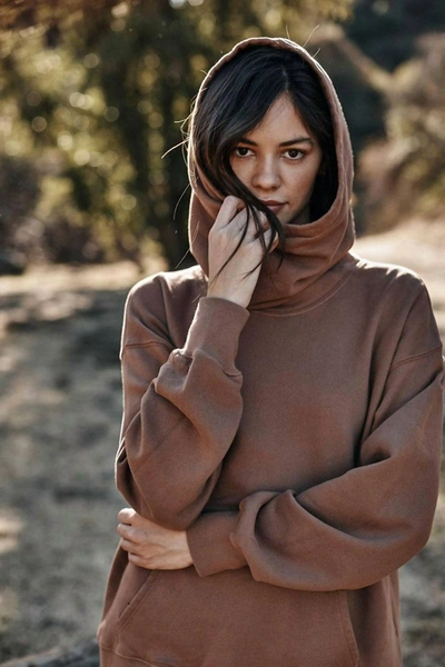 VELVET BY GRAHAM & SPENCER ORA HOODIE IN TIKI BROWN 