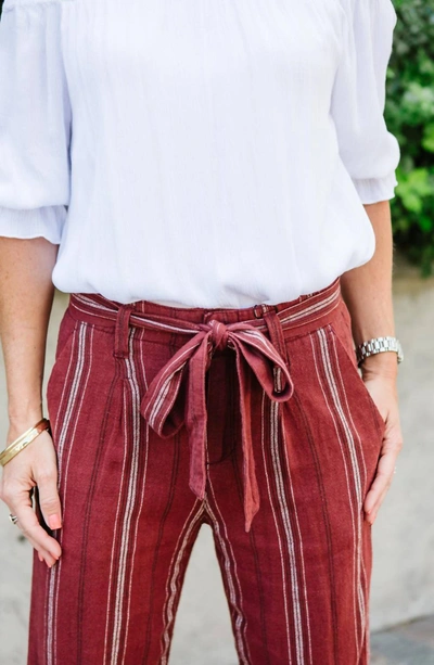 Sanctuary Inland Sashed Crop Pant In Henna Stripe In Multi