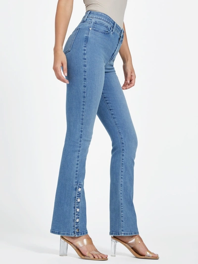 Shop Guess Factory Eco Beatriz High-rise Bootcut Jeans In Blue