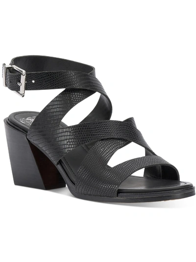 Shop Vince Camuto Deverey Womens Leather Open Toe Heels In Black