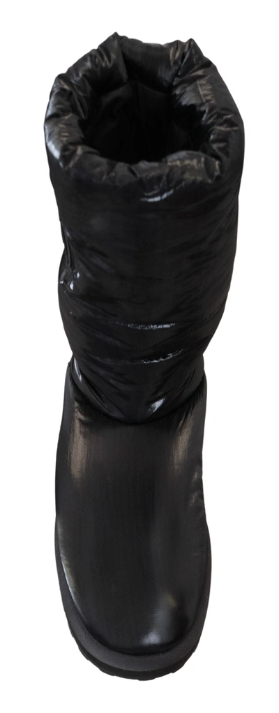 Shop Dolce & Gabbana Black Boots Padded Mid Calf Winter Men's Shoes