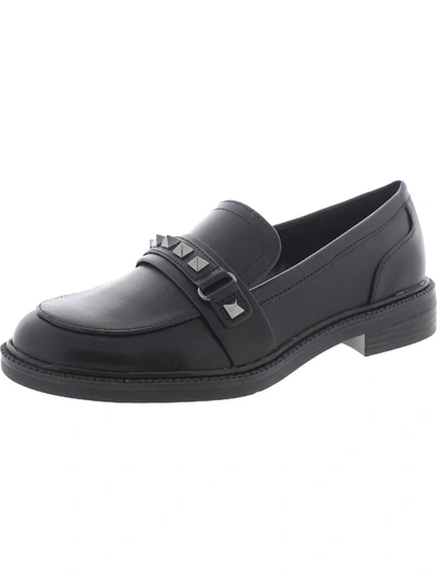 Shop Marc Fisher Cancia 2 Womens Faux Leather Flat Loafers In Black