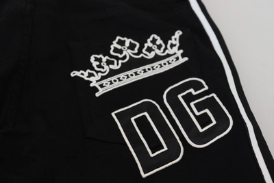 Shop Dolce & Gabbana Black Cotton Dg Crown Men Denim Men's Jeans