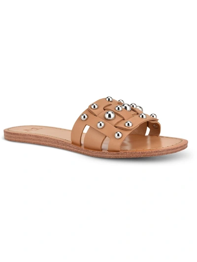 Shop Marc Fisher Ltd Pacca Womens Leather Studded Slide Sandals In Multi