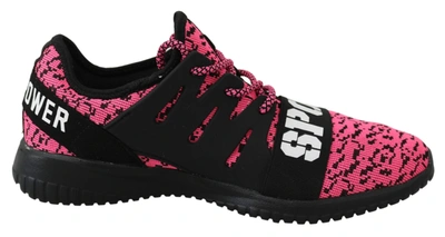 Shop Plein Sport Pink Blush Polyester Runner Joice Sneakers Women's Shoes In Black