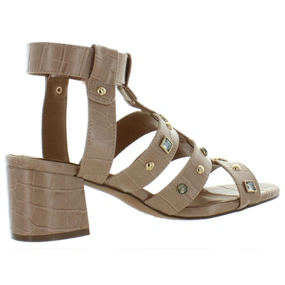 Shop Jane And The Shoe Betty Womens Faux Leather Adjustable Dress Sandals In Beige