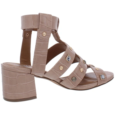 Shop Jane And The Shoe Betty Womens Faux Leather Adjustable Dress Sandals In Beige
