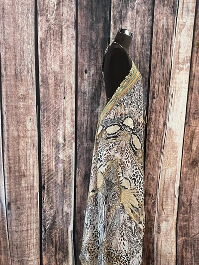 La Moda Clothing Hippie Backless Halter Maxi Dress In Multi
