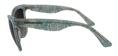 Shop Dolce & Gabbana Lace Crystal Acetate Butterfly Dg419c Women's Sunglasses In Blue