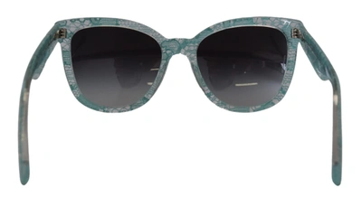Shop Dolce & Gabbana Lace Crystal Acetate Butterfly Dg419c Women's Sunglasses In Blue