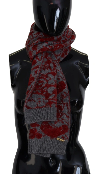 Gf Ferre' Gf Ferre  Knitted Wrap Warmer Womens Shawl Scarf In Red