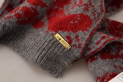 Gf Ferre' Gf Ferre  Knitted Wrap Warmer Womens Shawl Scarf In Red